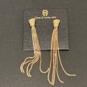 House of Harlow 1960 Gold Chain Dangle Earrings